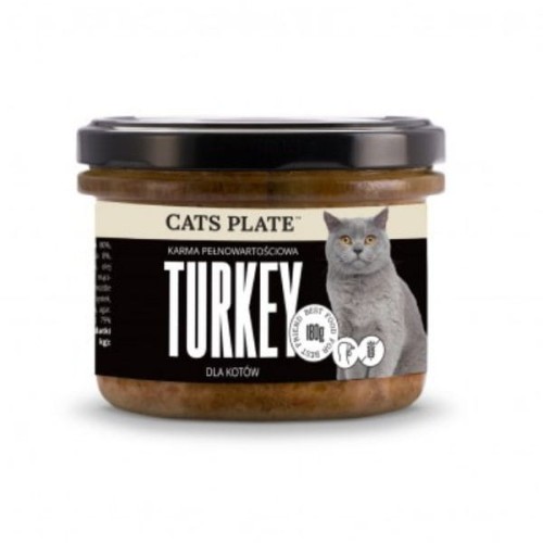 CATS PLATE TURKEY Karma pełnowartościowa z indykiem dla kotów - 180 g.jpg