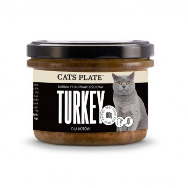 CATS PLATE TURKEY Karma pełnowartościowa z indykiem dla kotów - 180 g.jpg