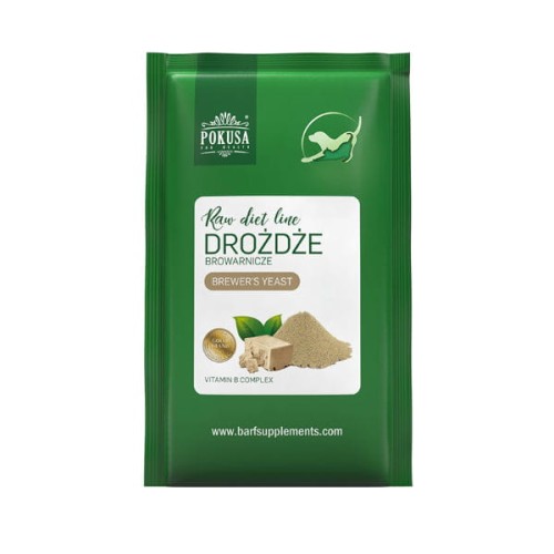 POKUSA Raw Diet Brewer's Yeast Drożdże dla psów i kotów -saszetka.jpg