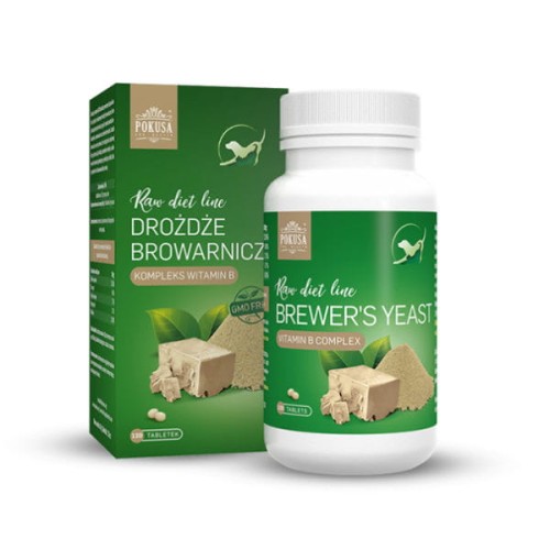 POKUSA Raw Diet Brewer's Yeast Drożdże dla psów i kotów - 120 tabletek.jpg