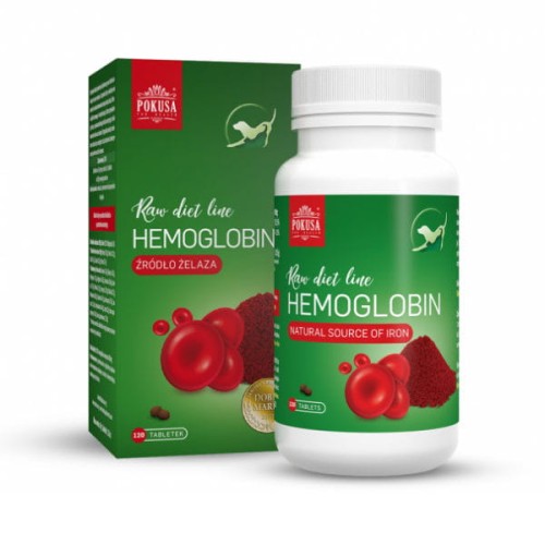 POKUSA Raw Diet Hemoglobin dla psów i kotów -  120 tabletek.jpg
