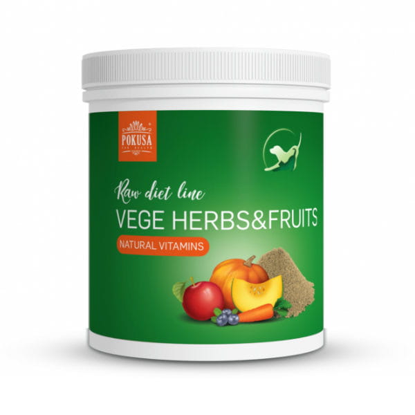 POKUSA Raw Diet VegeHerbs&amp;Fruits Mieszanka suszonych warzyw, owoców i ziół dla psów i kotów.jpg