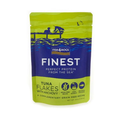 Fish4Dogs FINEST TUNA FLAKES WITH ANCHOVY Filety - tuńczyk z anchois - karma mokra dla psów - 100 g x 6 szt..jpg