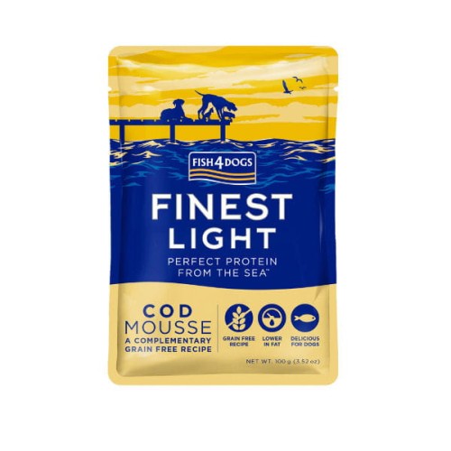 Fish4Dogs FINEST LIGHT COD MOUSSE Karma mokra z dorsza dla psów 100 g x 6 szt..jpg