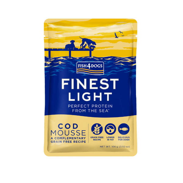 Fish4Dogs FINEST LIGHT COD MOUSSE Karma mokra z dorsza dla psów 100 g x 6 szt..jpg