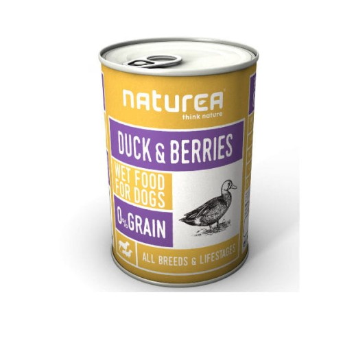 NATUREA FRESH DUCK &amp; BERRIES Karma mokra bezzbożowa z kaczką i jagodami dla szczeniąt i psów - 400 g x 4 szt..jpg