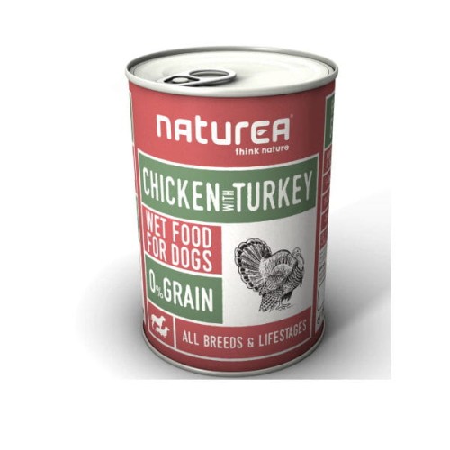 NATUREA FRESH CHICKEN WITH TURKEY Karma mokra bezzbożowa z kurczakiem i indykiem dla szczeniąt i psów -  400 g x 4 szt..jpg