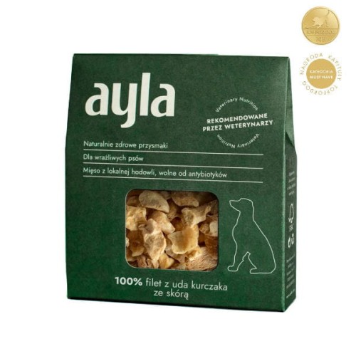 Przysmaki dla psa Ayla - Liofilizowany filet z uda kurczaka ze skórą.jpg
