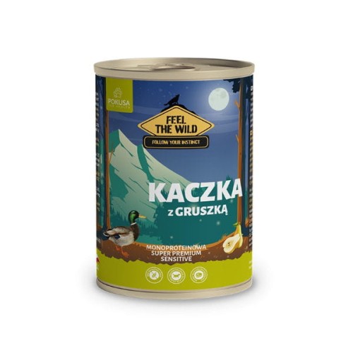 POKUSA FEEL THE WILD KACZKA Z GRUSZKĄ Karma mokra dla psów - 400 g.jpg
