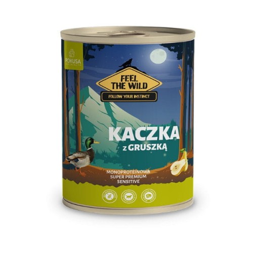 POKUSA FEEL THE WILD KACZKA Z GRUSZKĄ Karma mokra dla psów - 800 g.jpg