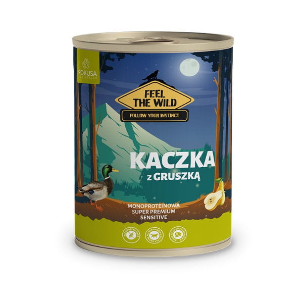 POKUSA FEEL THE WILD KACZKA Z GRUSZKĄ Karma mokra dla psów - 800 g.jpg