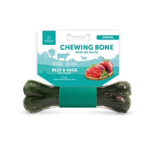 POKUSA  PREMIUM SELECTION Chewing Bone DENTAL BEEF &amp; SAGE Kość do żucia - wołowina z szałwią - 17 cm.jpg