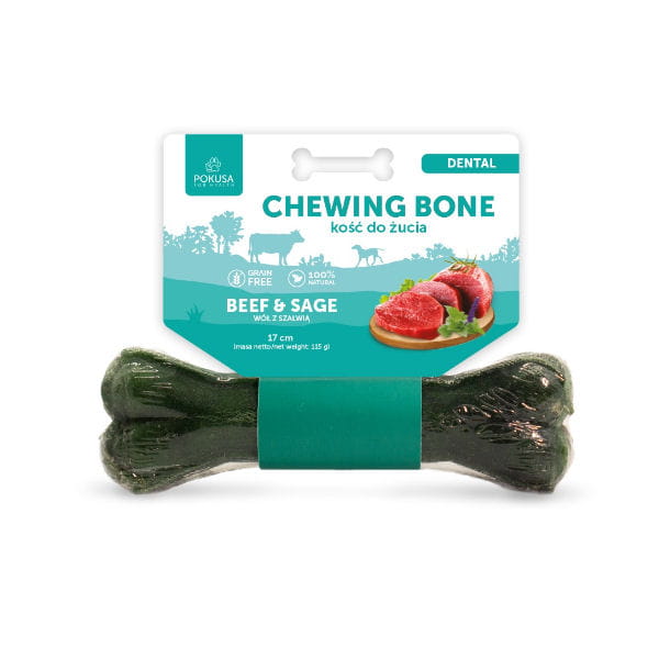 POKUSA  PREMIUM SELECTION Chewing Bone DENTAL BEEF &amp; SAGE Kość do żucia - wołowina z szałwią - 17 cm.jpg