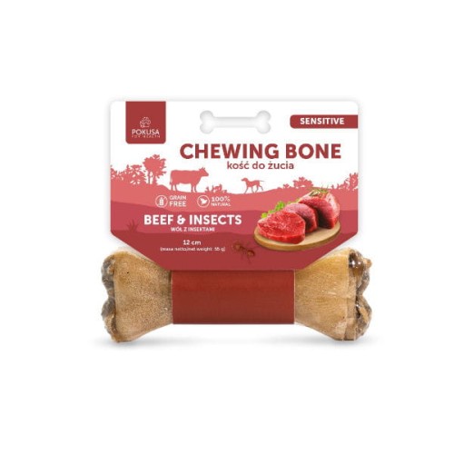 POKUSA  PREMIUM SELECTION Chewing Bone SENSITIVE BEEF &amp; INSECTS  Kość do żucia - wołowina z z owadami  - 12 cm.jpg
