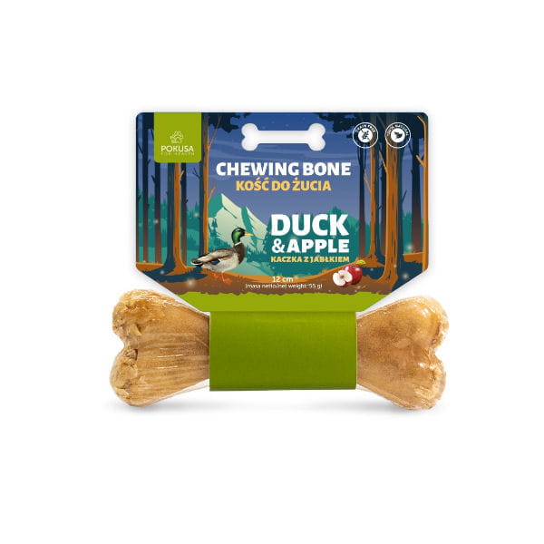 POKUSA FEEL THE WILD Chewing Bone DUCK &amp; APPLE Kość do żucia - kaczka z jabłkiem - 12 cm.jpg