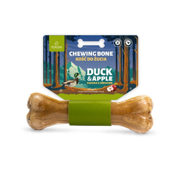 POKUSA FEEL THE WILD Chewing Bone DUCK &amp; APPLE Kość do żucia - kaczka z jabłkiem - 17 cm.jpg