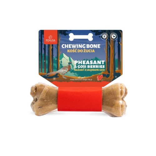 POKUSA FEEL THE WILD Chewing Bone PHEASANT &amp; GOJI BERRIES Kość do żucia - bażant z jagodami goji - 12 cm.jpg