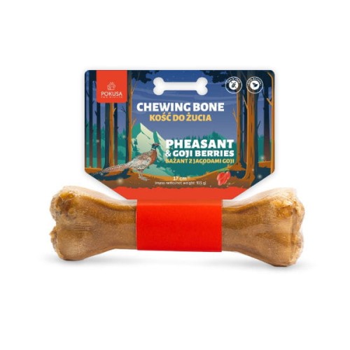 POKUSA FEEL THE WILD Chewing Bone PHEASANT &amp; GOJI BERRIES Kość do żucia - bażant z jagodami goji - 17 cm.jpg