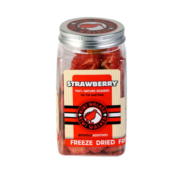 KIWI WALKER STRAWBERRY Truskawka - liofilizowane przysmaki dla psów i kotów - 25 g.jpg