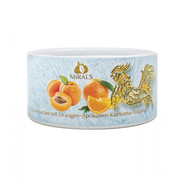 MIRALS Hühnersorbet - sorbet z kurczaka z pomarańczami, morelami i kurkumą - lody dla psa (20g).jpg