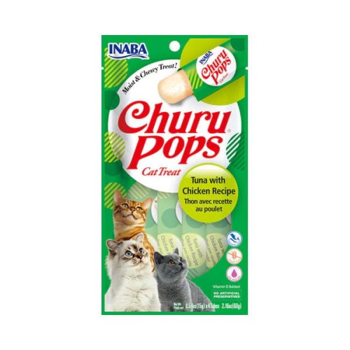 INABA CHURU POPS TUNA WITH CHICKEN Przysmaki kremowe w postaci galaretki z kurczakiem i tuńczykiem dla kotów - 60 g.jpg