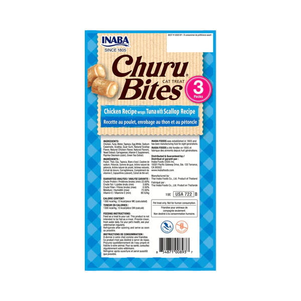 INABA CHURU BITES CHICKEN WRAPS TUNA &amp; SCALLOP Przysmaki kremowe w postaci poduszeczek z kurczakiem, tuńczykiem i przegrzebkami dla kotów.jpg