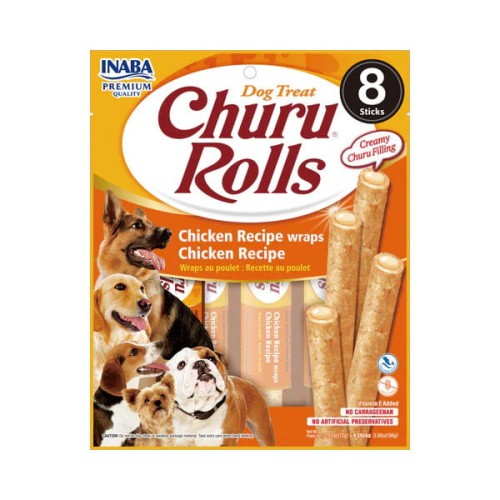 INABA DOG CHURU ROLLS CHICKEN WRAPS CHICKEN Przysmaki kremowe z kurczakiem dla psów - 96 g.jpg