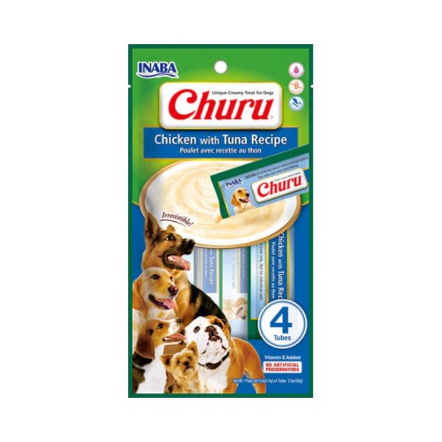 INABA DOG CHURU CHICKEN WITH TUNA Przysmaki kremowe z kurczakiem i tuńczykiem dla psów - 14 g.jpg