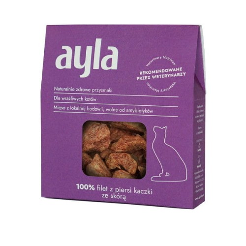 AYLA Filet z piersi kaczki ze skórą - przysmaki liofilizowane dla kotów - 28 g.jpg