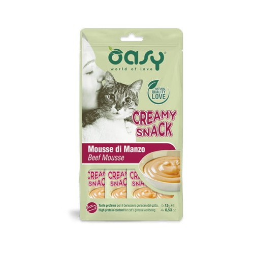 OASY CREAMY SNACKS BEEF MOUSSE Przysmaki kremowe z wołowiną dla kotów - 4 szt. x 15 g.jpg