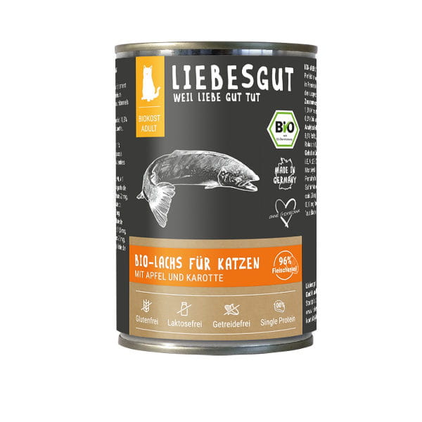 LIEBESGUT BIO LACHS Ekologiczny łosoś z jabłkiem i marchewką - karma pełnoporcjowa dla dorosłych kotów -  400 g.jpg