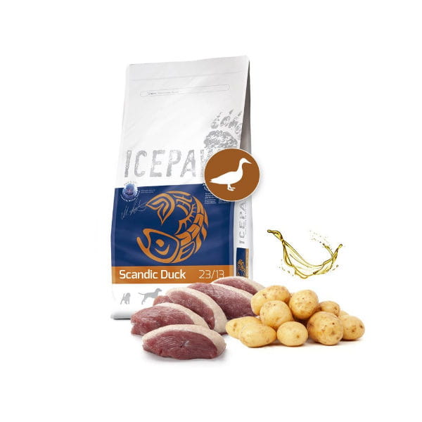 ICEPAW SCANDIC DUCK Karma hipoalergiczna z dziką kaczką i ziemniakami dla psów dorosłych oraz psów z nietolerancją pokarmową -  2 kg.jpg