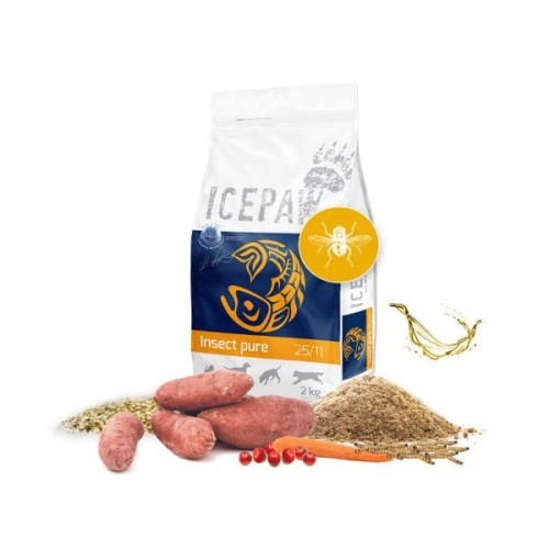 ICEPAW INSECT PURE Karma niskokaloryczna z owadów dla dorosłych psów oraz psów z nietolerancją pokarmową - 2 kg.jpg