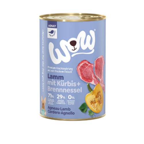 WOW LAMM MIT KURBIS Jagnięcina z dynią i pokrzywą - karma pełnoporcjowa dla dorosłych psów wszystkich ras - 400 g.jpg