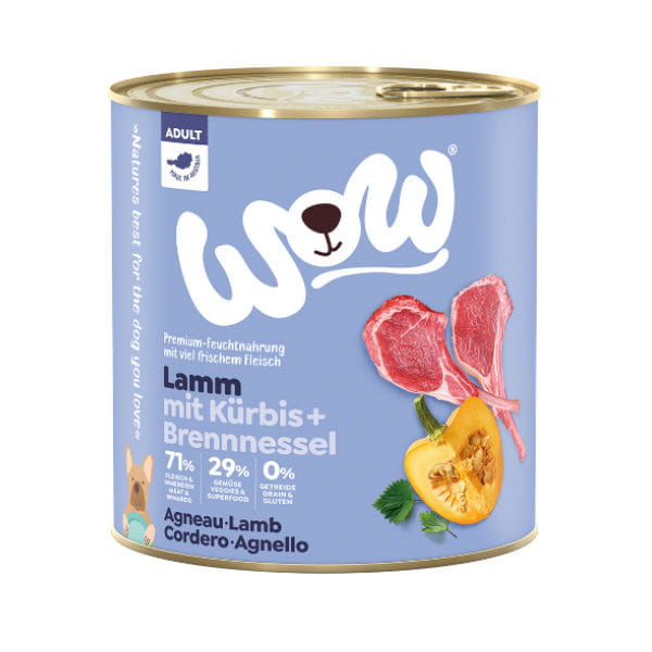 WOW LAMM MIT KURBIS Jagnięcina z dynią i pokrzywą - karma pełnoporcjowa dla dorosłych psów wszystkich ras  - 800 g.jpg