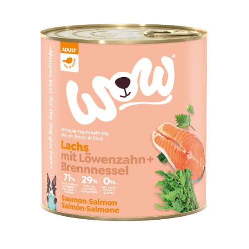 WOW LACHS Łosoś z mniszkiem lekarskim i pokrzywą- karma pełnoporcjowa dla dorosłych psów wszystkich ras - 800 g.jpg