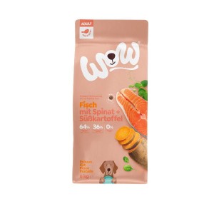 WOW FISH Ryba ze szpinakiem i batatami - karma sucha pełnoporcjowa dla dorosłych psów - różna waga