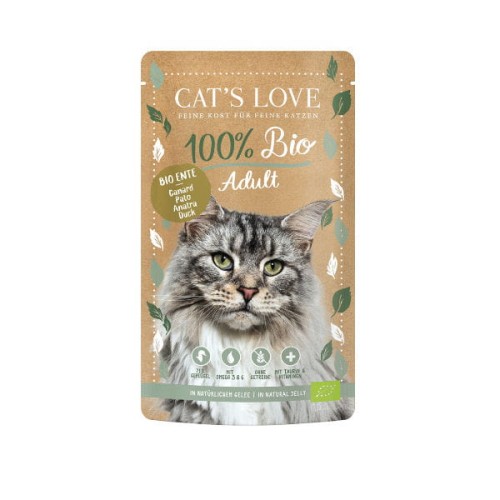 CAT'S LOVE BIO DUCK Ekologiczna kaczka w naturalnej galaretce - karma pełnoporcjowa dla kotów dorosłych.jpg