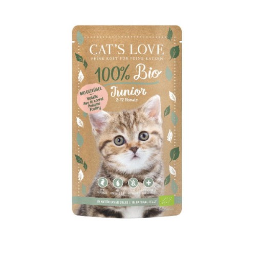 CAT'S LOVE BIO JUNIOR POULTRY Ekologiczny drób w naturalnej galaretce - karma pełnoporcjowa dla kociąt.jpg