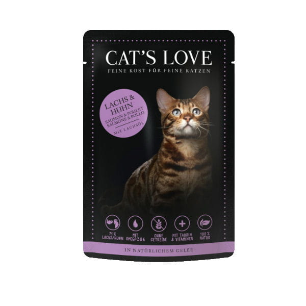 CAT'S LOVE LACHS &amp; HUHN Łosoś i kurczak w naturalnej galaretce  -  karma pełnoporcjowa dla kotów.jpg