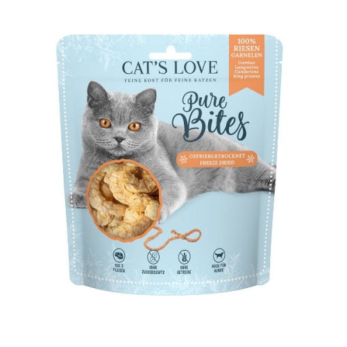 CAT’S LOVE Pure Bites krewetki królewskie - przysmaki liofilizowane dla kota - 25 g.jpg