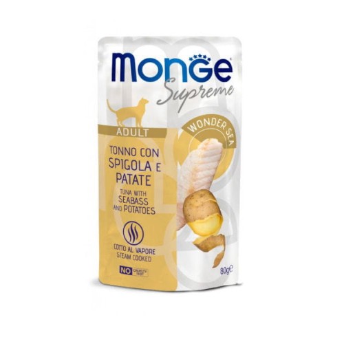 MONGE SUPREME ADULT - Tuńczyk z okoniem i ziemniakami - karma mokra bezzbożowa dla dorosłych kotów.jpg