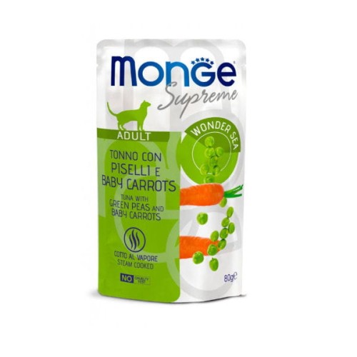 MONGE SUPREME ADULT - Tuńczyk z groszkiem i marchewką -  karma mokra bezzbożowa dla dorosłych kotów.jpg