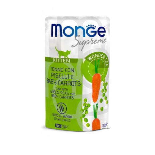 MONGE SUPREME KITTEN - Tuńczyk z groszkiem i marchewką - karma mokra bezzbożowa dla kociąt.jpg