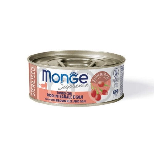 MONGE SUPREME STERILISED - Tuńczyk z brązowym ryżem i jagodami goji - karma mokra bezzbożowa dla dorosłych kotów po sterylizacji.jpg