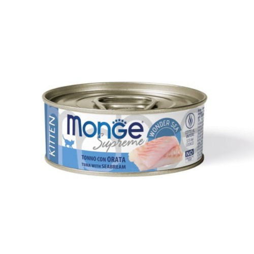 MONGE SUPREME KITTEN - Tuńczyk z brązowym ryżem i doradą - karma mokra bezzbożowa dla kociąt.jpg