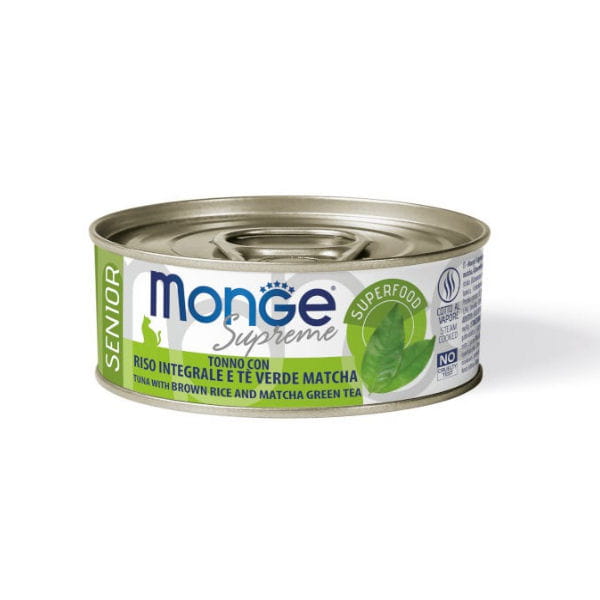 MONGE SUPREME SENIOR - Tuńczyk z brązowym ryżem i zieloną herbatą Matcha - karma mokra bezzbożowa dla starszych kotów.jpg