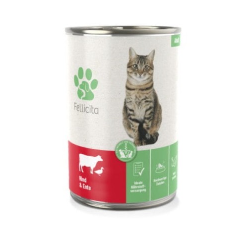 FELLICITA CAT BEEF &amp; DUCK Karma pełnoporcjowa z wołowiną i kaczką dla kotów - 400 g.jpg