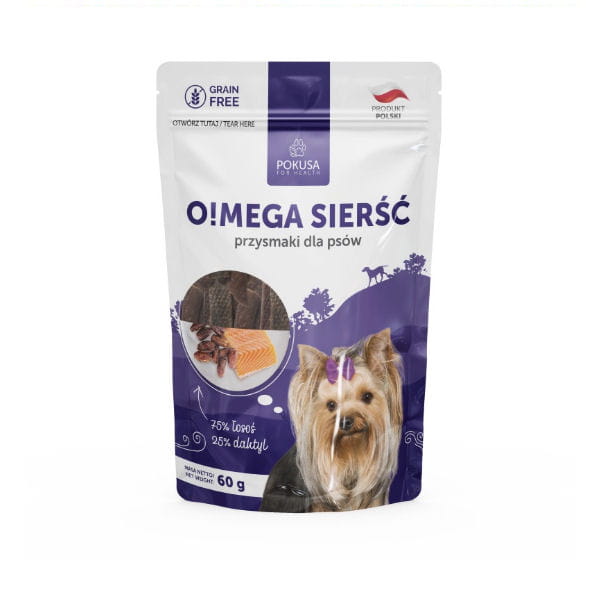 POKUSA PREMIUM SELECTION OMEGA SIERŚĆ -  naturalne przysmaki dla psów - 60 g.jpg
