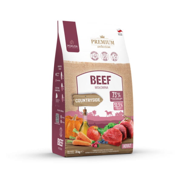 POKUSA PREMIUM SELECTION ADULT BEEF Karma sucha pełnoporcjowa z wołowiną dla dorosłych psów - 3 kg.jpg